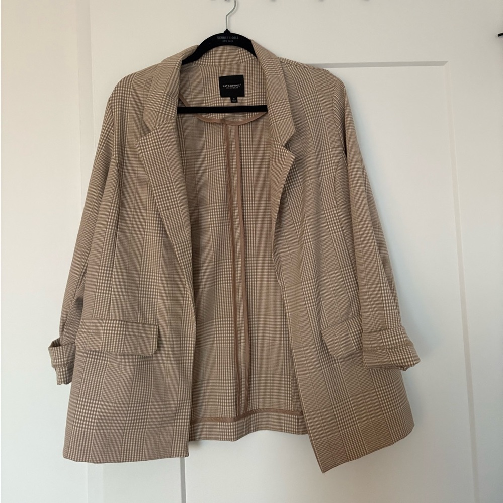 Liverpool Beige Plaid Women's Blazer